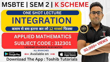Integration Diploma 2nd Sem | Applied Mathematics 2nd Semester Diploma | Toshib Tutorial M2