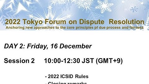 【英語】2022　Tokyo Forum on Dispute Resolution,Session2（法的紛争解決に関する東京フォーラム2022　セッション２）