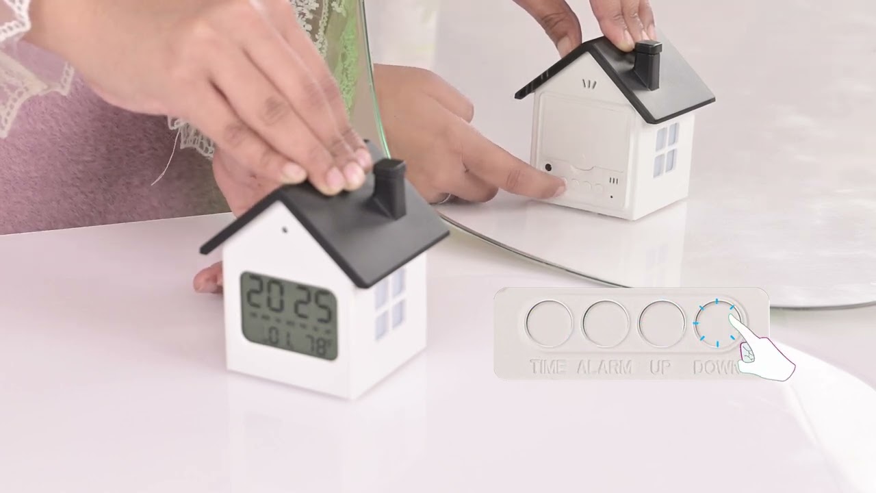 CBK Digital Alarm Clock with Week Date Month Temperature Display Compact Desk Clock for Home ,Office