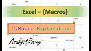 Excel Macros: 2. Macro Explanation