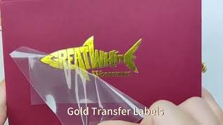 Custom Gold Foil Transfer Labels: 3d transfer label stickers for logo brand & package
