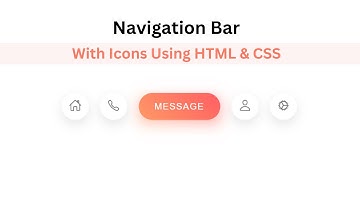 Navigation Bar With Icons Using HTML & CSS | HTML CSS Navigation Bar