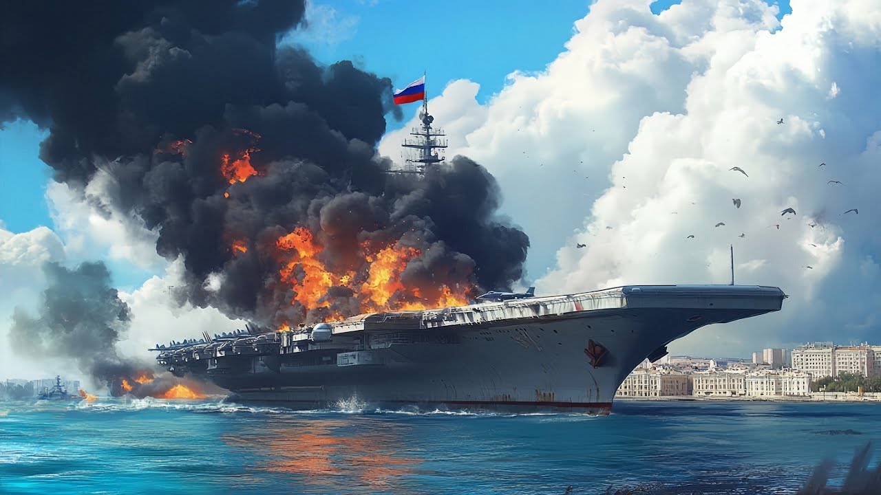 1 минуту назад! Российский авианосец с секретным ядерным оружием уничтожен американской ракетой F-16
