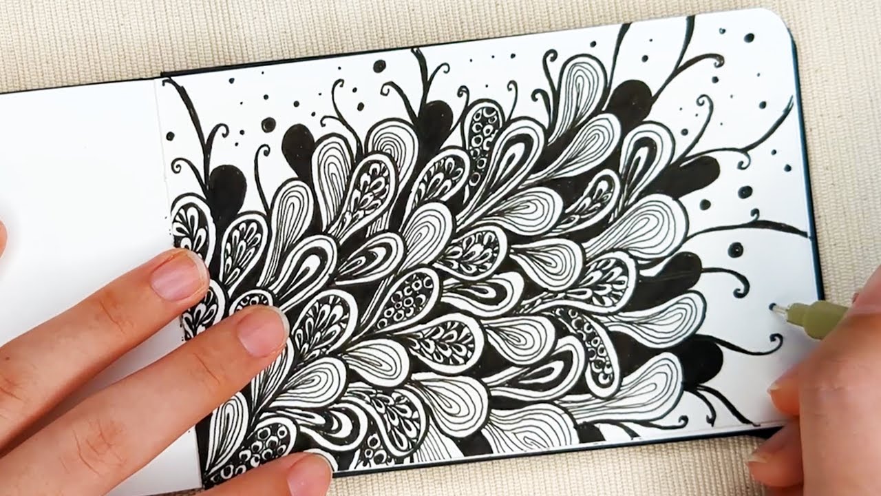 Easy leaves Doodle for Beginners | Easy Zentangle leaves Patterns | leaf Doodles