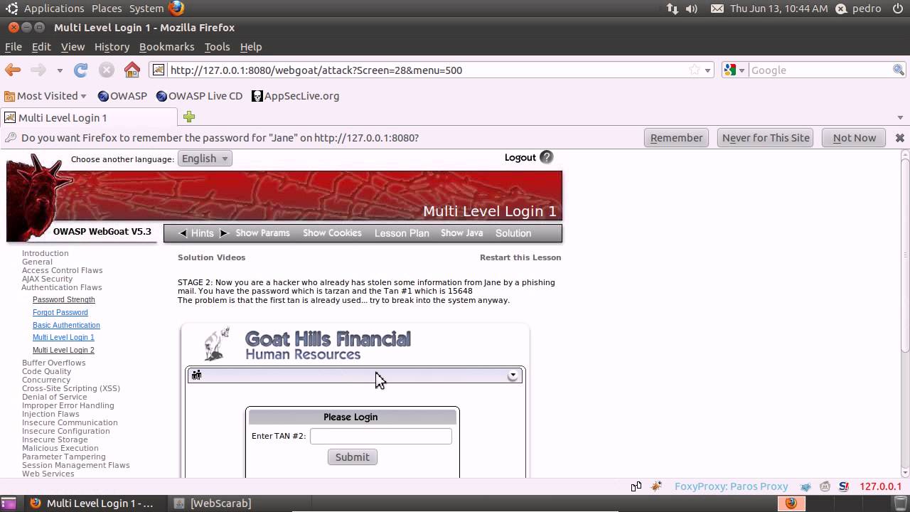 WebGoat Multi Level Login 1 YouTube