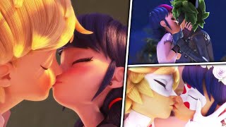All Kissing Scenes in Ladybug and Cat Noir Series - Season 1 to 5 Resimi