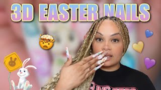 CREATING AN EASTER NAIL DESIGN BASED OFF OF YOUR COMMENTS 🐰🐣 Hard Builder Gel Nails Tutorial
