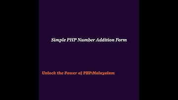 PHP Math: Adding Numbers from a Web Form #php #phpbasic #computerprogrammalayalm