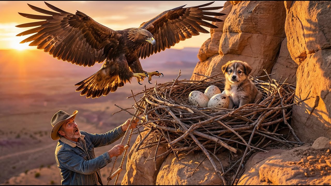 Old Rancher Hears Cries High Up... And Finds A Missing Dog TRAPPED IN AN EAGLE'S NEST.