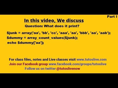 [Tutoslive Question] What does array_count_values do?