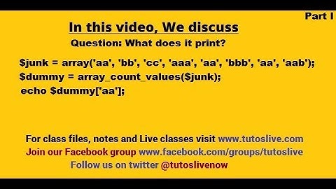 [Tutoslive Question] What does array_count_values do?