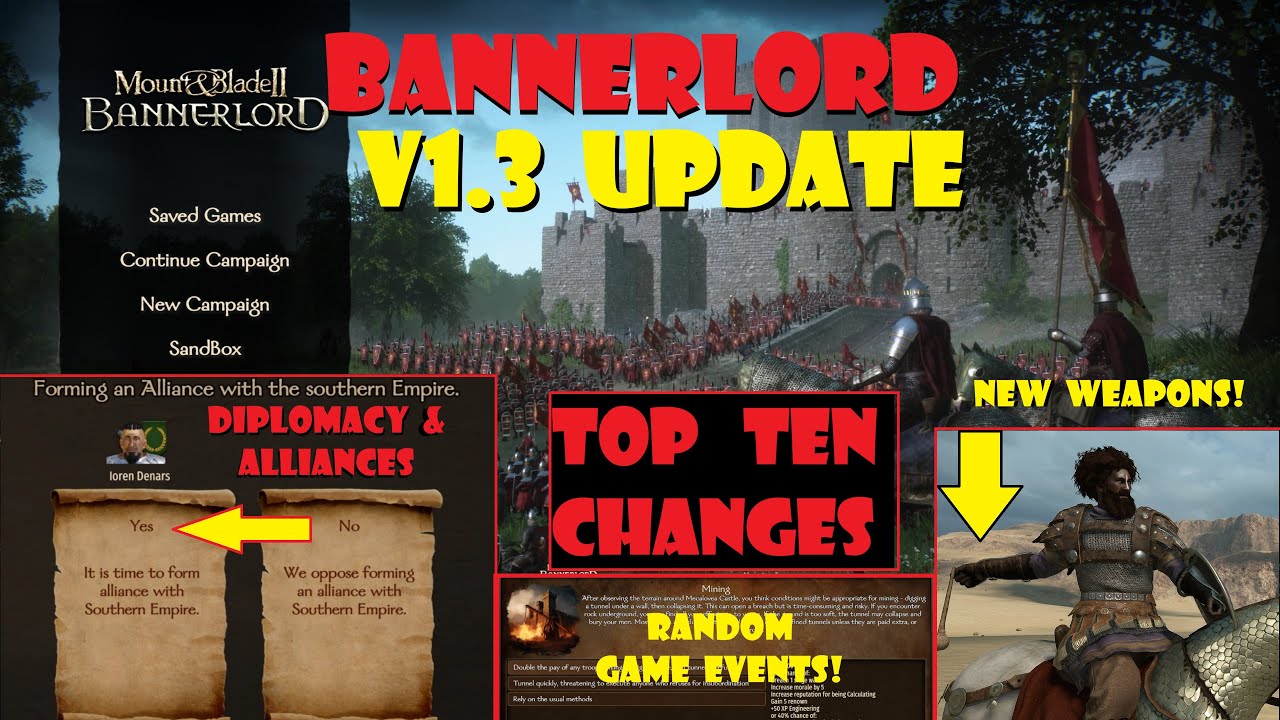 После 100 часов игры в Bannerlord Update 1.3, вот 10 САМЫХ ВАЖНЫХ изменений в игре