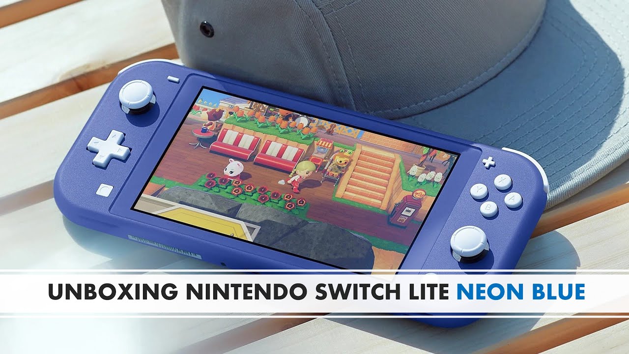 UNBOXING NINTENDO SWITCH LITE NEON BLUE - YouTube