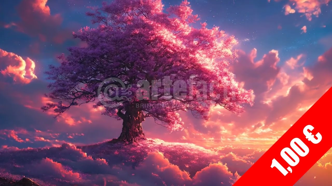 Violet Sunset Dream Tree — HD Fantasy Nature Footage