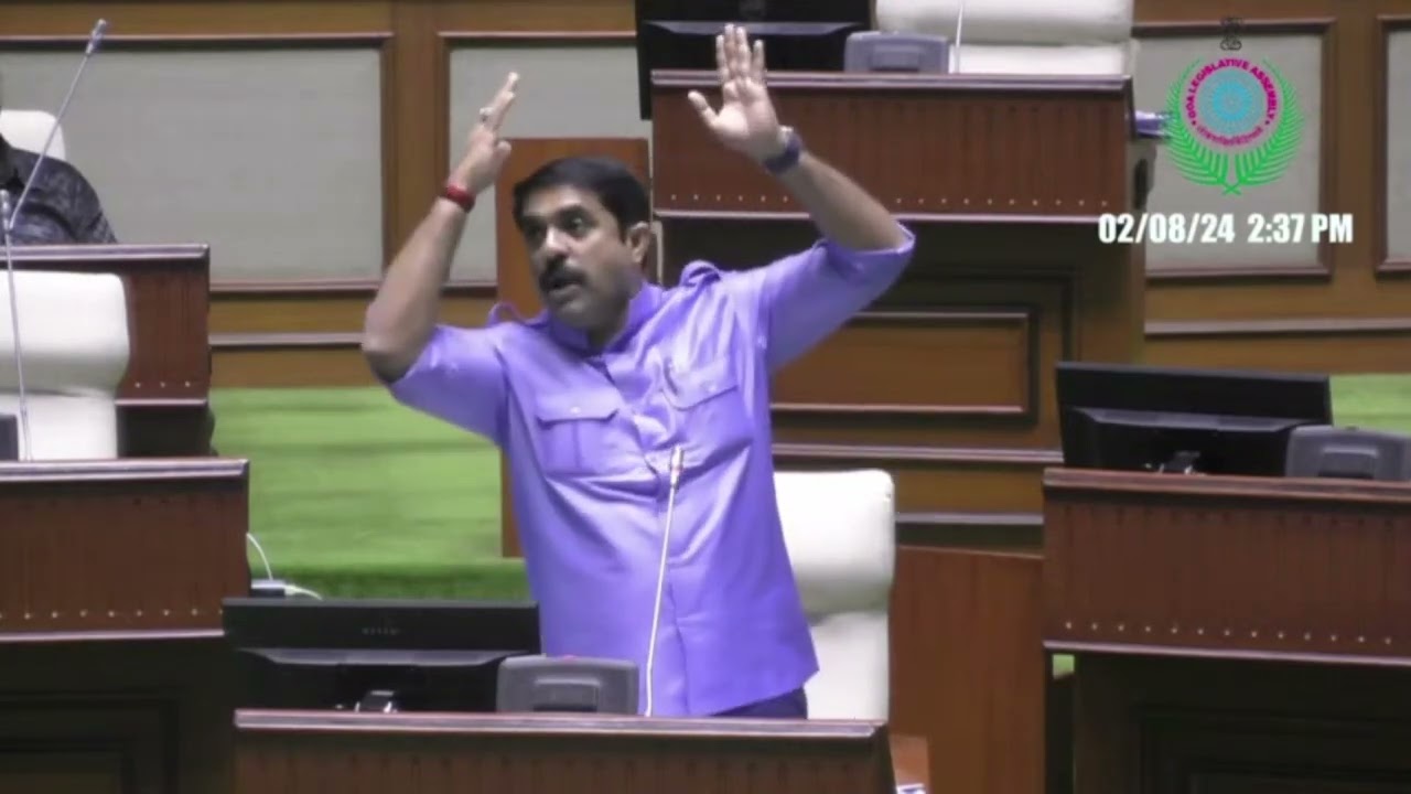 Goa Forward Chief Vijai Sardesai speaking on Private Member Resolution on 20 Point Programme