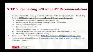 Spring 2026 OPT Application Process