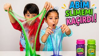 ABİM SLİMEMI KAÇIRDI😱SLİME YAPTIK 🫠eğlenceli çocuk videoları 