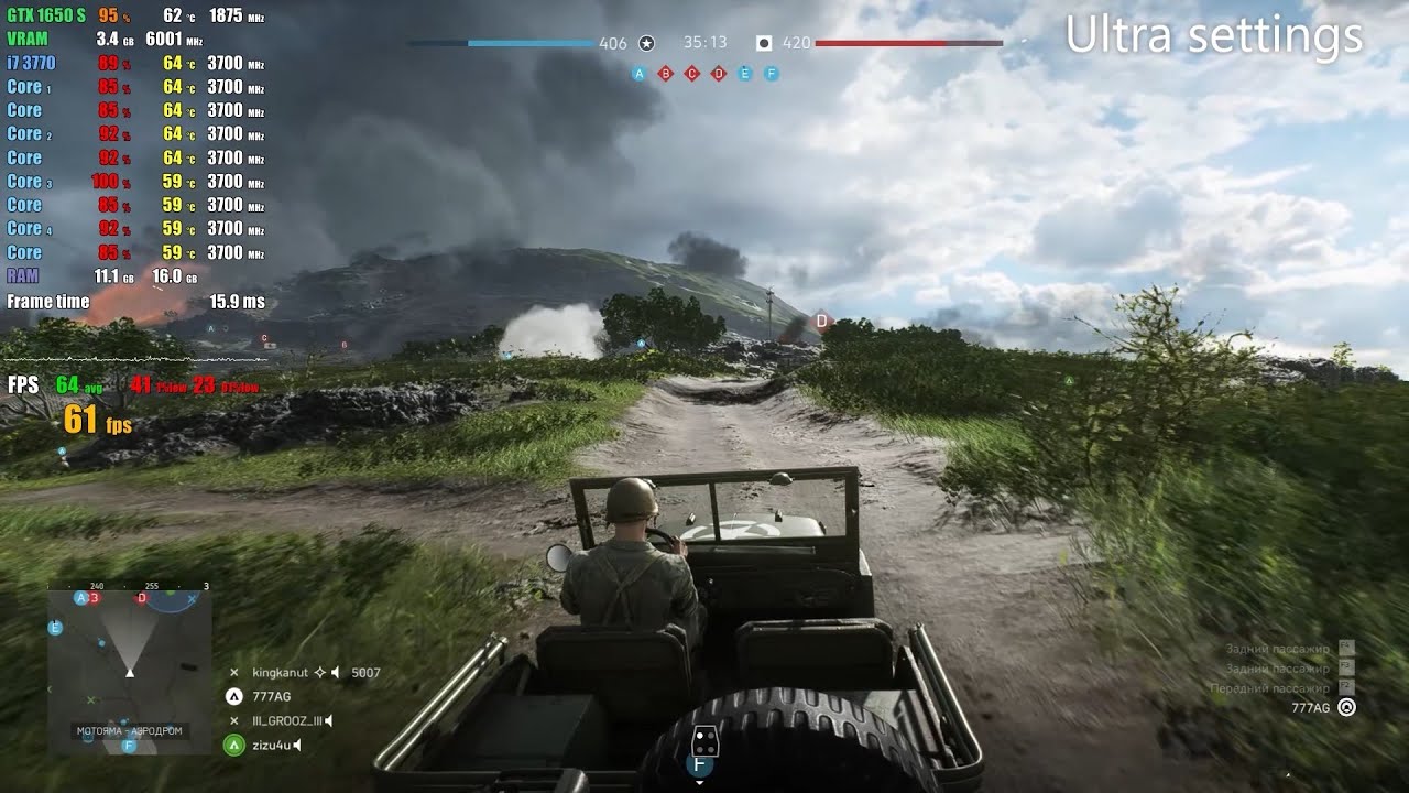 Battlefield V - GTX 1650 Super - i7 3770 - All settings Multiplayer