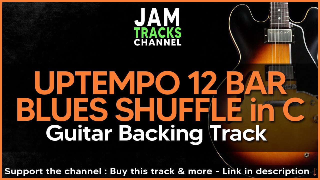 Uptempo 12 Bar Blues Shuffle in C Guitar Backing Track