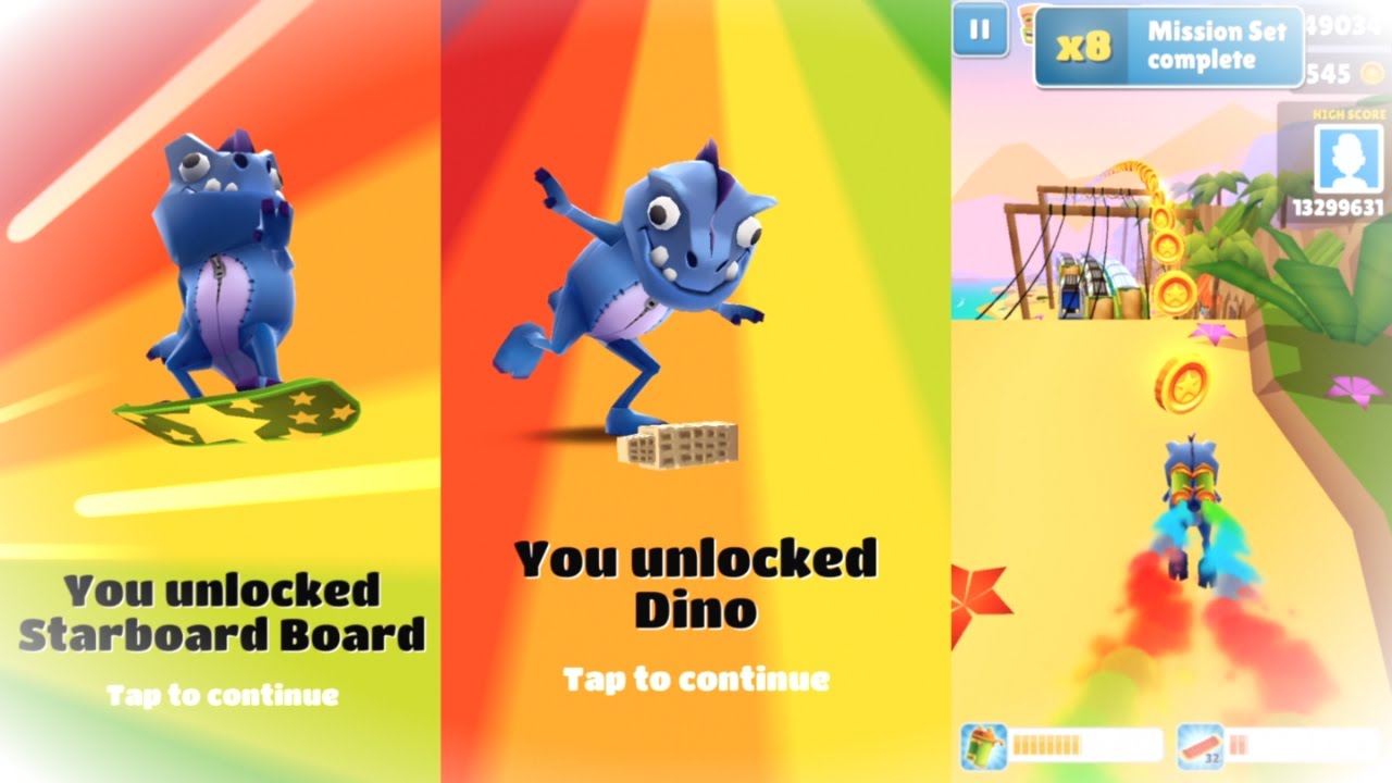 SUBWAY SURFERS COMO DESBLOQUEAR O DINO COM O FACEBOOK 