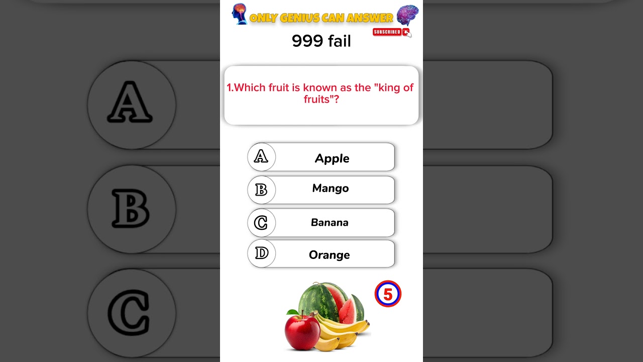 "Which Fruit is Known as the King of Fruits? | Fun Quiz Question & Answer"