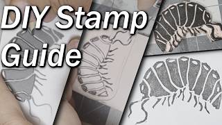 You Can't Miss This Linocut Art Process Timelapse | DIY Block Print Stamp Carving Tutorial