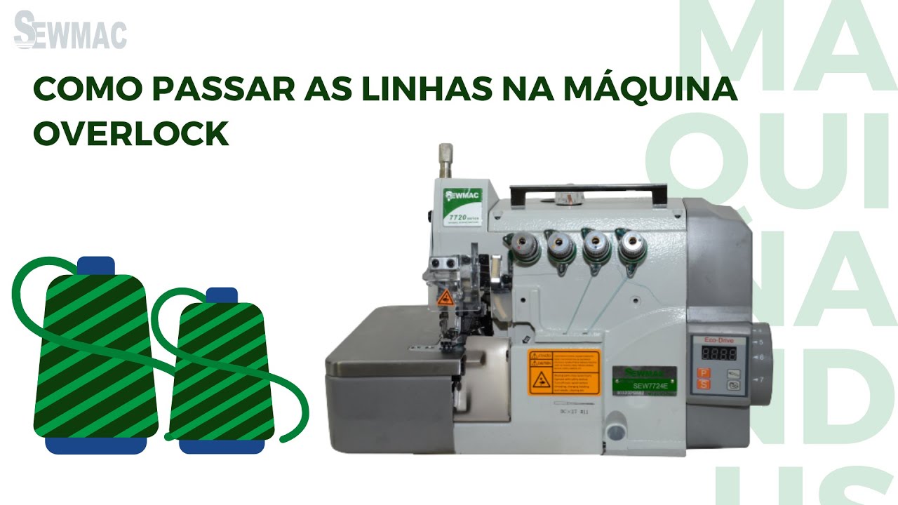 Passando a linha na máquina overlock industrial YouTube
