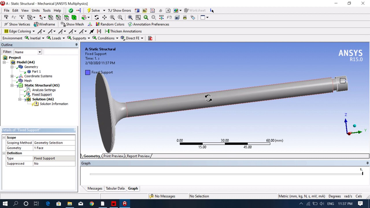 Analysis of Inlet-outlet (Poppet) valve in ANSYS- complete tutorial ...