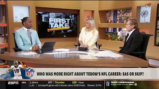 FIRST TAKE | Stephen A. Smith LOSES IT Over Tim Tebow Trauma & Skip Bayless’ Crazy Batman Take!