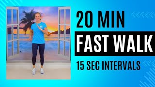 FAST WALK at home workout in 20 minutes with 15 second exercise changes