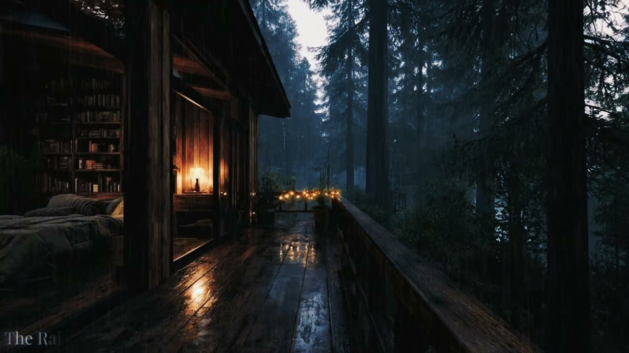 Rain Sounds in a Forest Cabin 🌲 | Relax and Sleep Peacefully