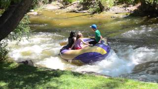 Tubing in Boulder Creek   Near Crash and Spill