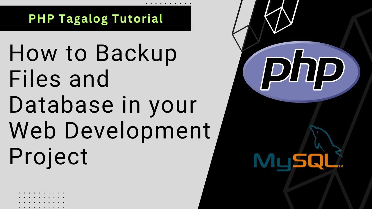 PHP [Tagalog] - How to Backup Files and Database in your Web ...