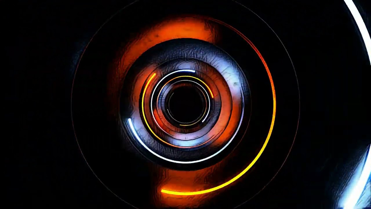 8K Ultra HD Orange and Lightning Blue Neon Spiral Light Seamless VJ LOOP Free Download