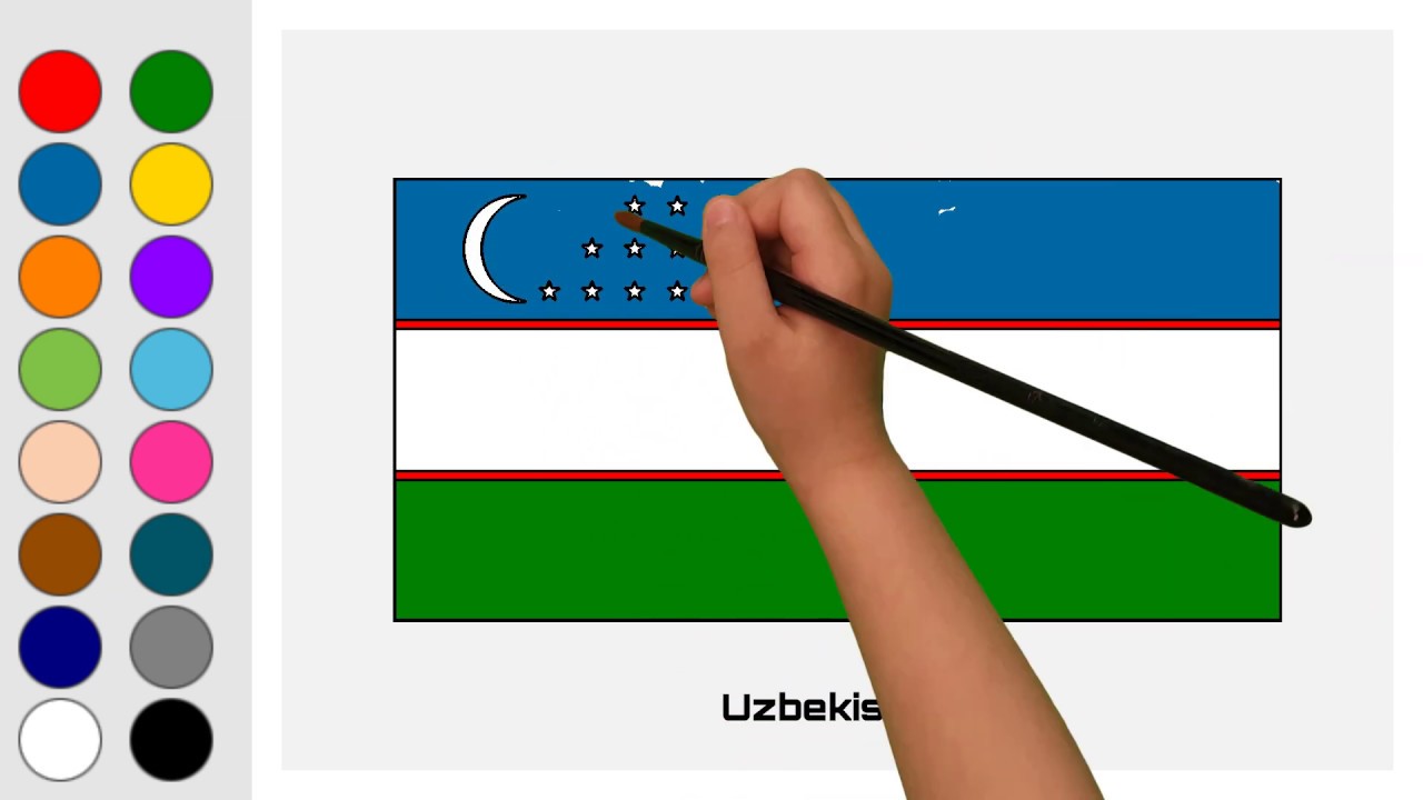 Как рисовать флаг узбекистана