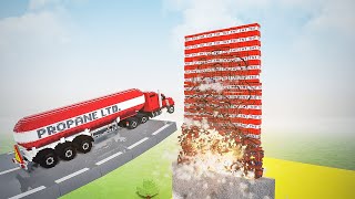 Trucks vs Minecraft TNT Wall | Teardown