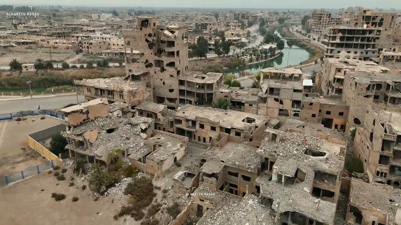 خريف ودمار #ديرالزور مقطع  طويل نوعاً ما صورته اليوم من سماء ديرالزور يظهر جمال الخريف وألم الدمار