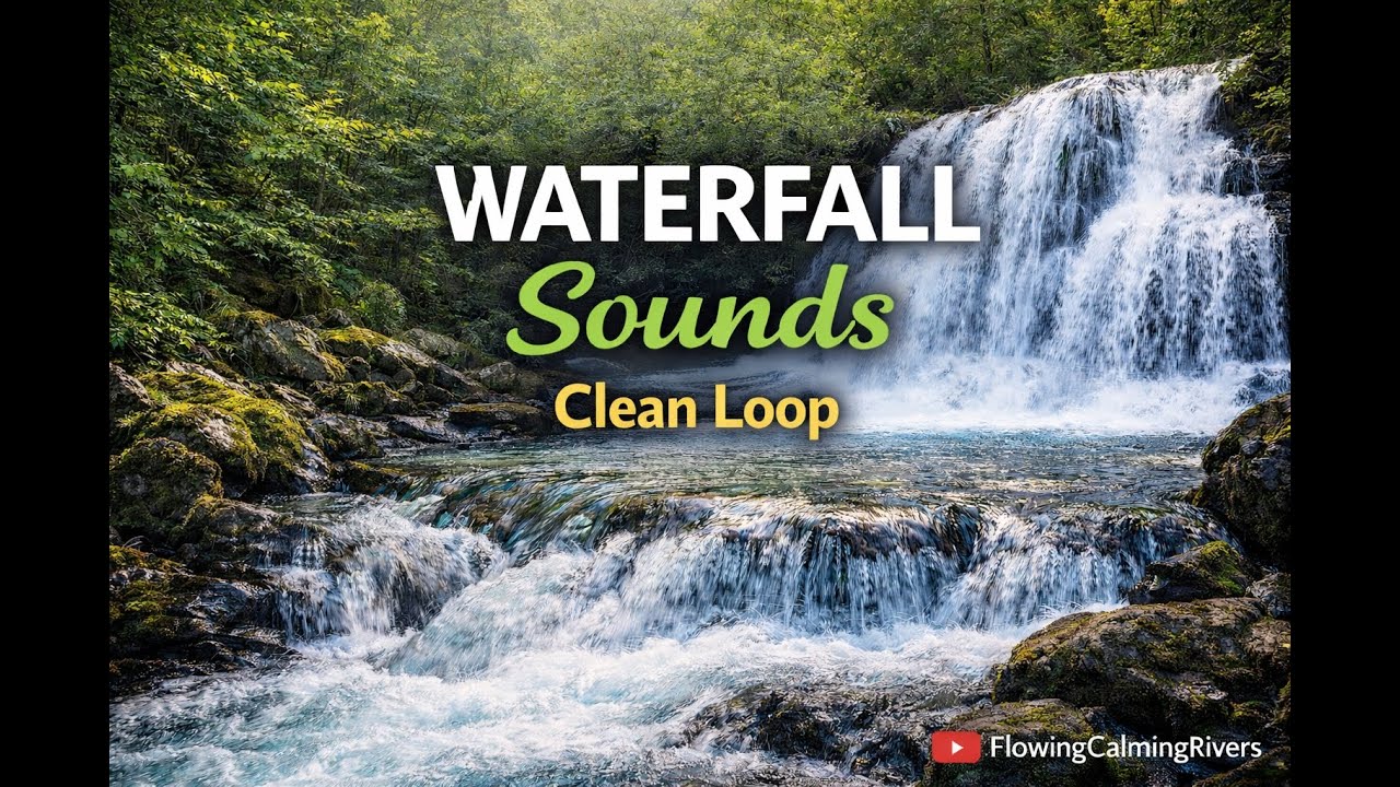 1 Hour Waterfall Sounds (clean loop) 🌊 | No Music, Natural Only