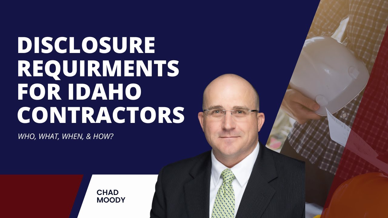 Idaho Contractors Disclosure Requirements YouTube