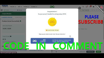 GFG POTD 26/01/2025 IN C++ MOST IMPORTANT INFORMATION | CODE IN COMMENT #geeksforgeeks #gfg #potd