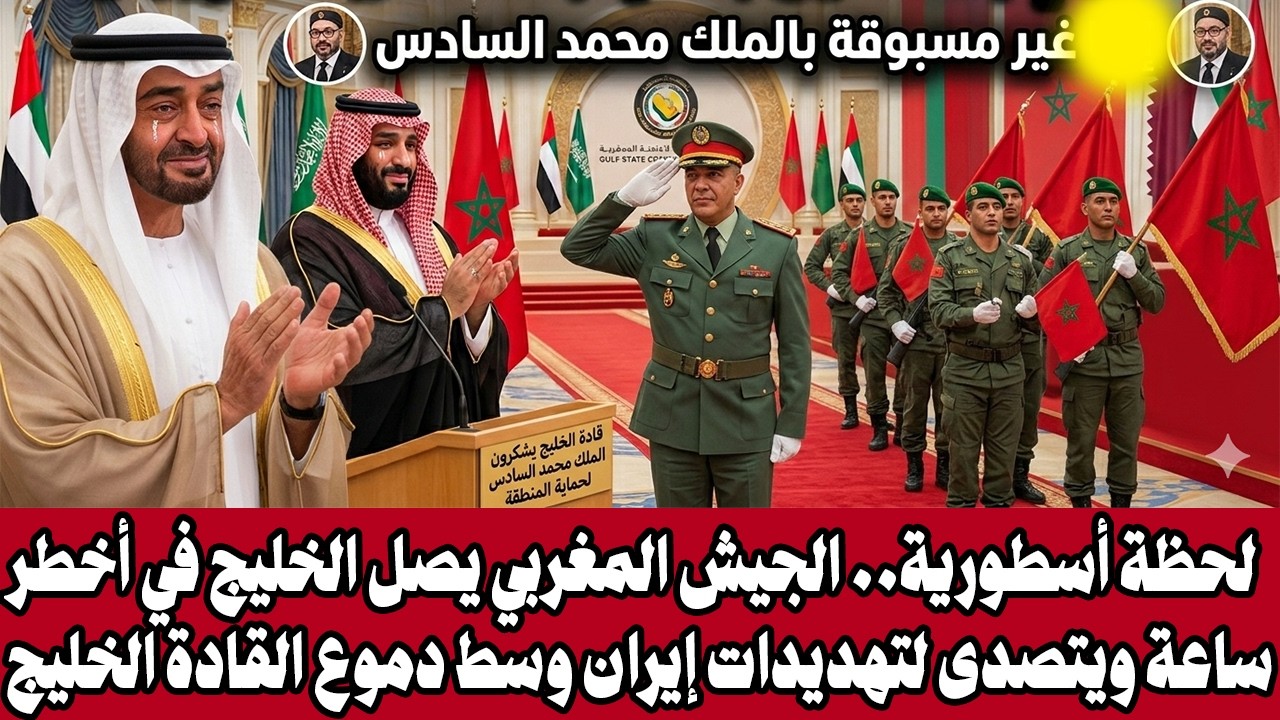 لحظة أسطورية.. الجيش المغربي يصل الخليج في أخطر ساعة ويتصدى لتهديدات إيران وسط دموع القادة الخليج