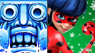 Temple Run 2 ❄️New FROZEN SHADOWS Map w/ SIGUR LUMBERJACK! VS Miraculous Ladybug & Cat Noir 🐞 screenshot 2