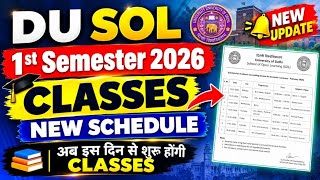 DU SOL 1st Semester Classes New Schedule Release 2026 | SOL Classes Time Table 2026_1st Semester UG