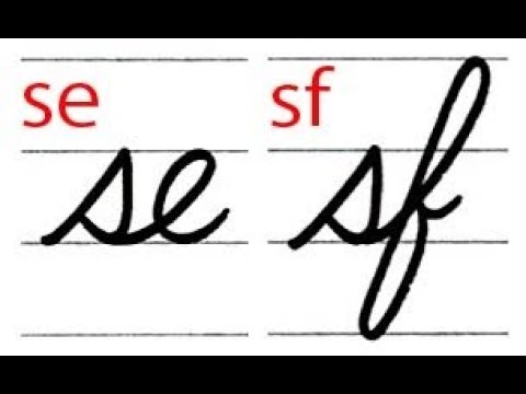 筆記体】2文字のつなげ方 se sf Cursive connecting - YouTube