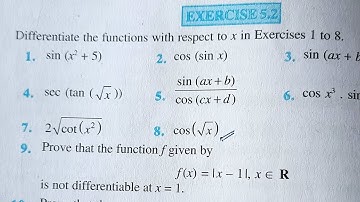 Differentiation Class 12th Ex 5.2