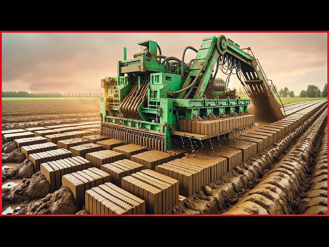 Red Clay Brick Production Line Making Million Brick in Factory - Amazing Clay Brick Making Process class=