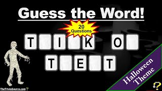 Guess The Word Quiz - Missing Letters Puzzle - #1 - Halloween Theme