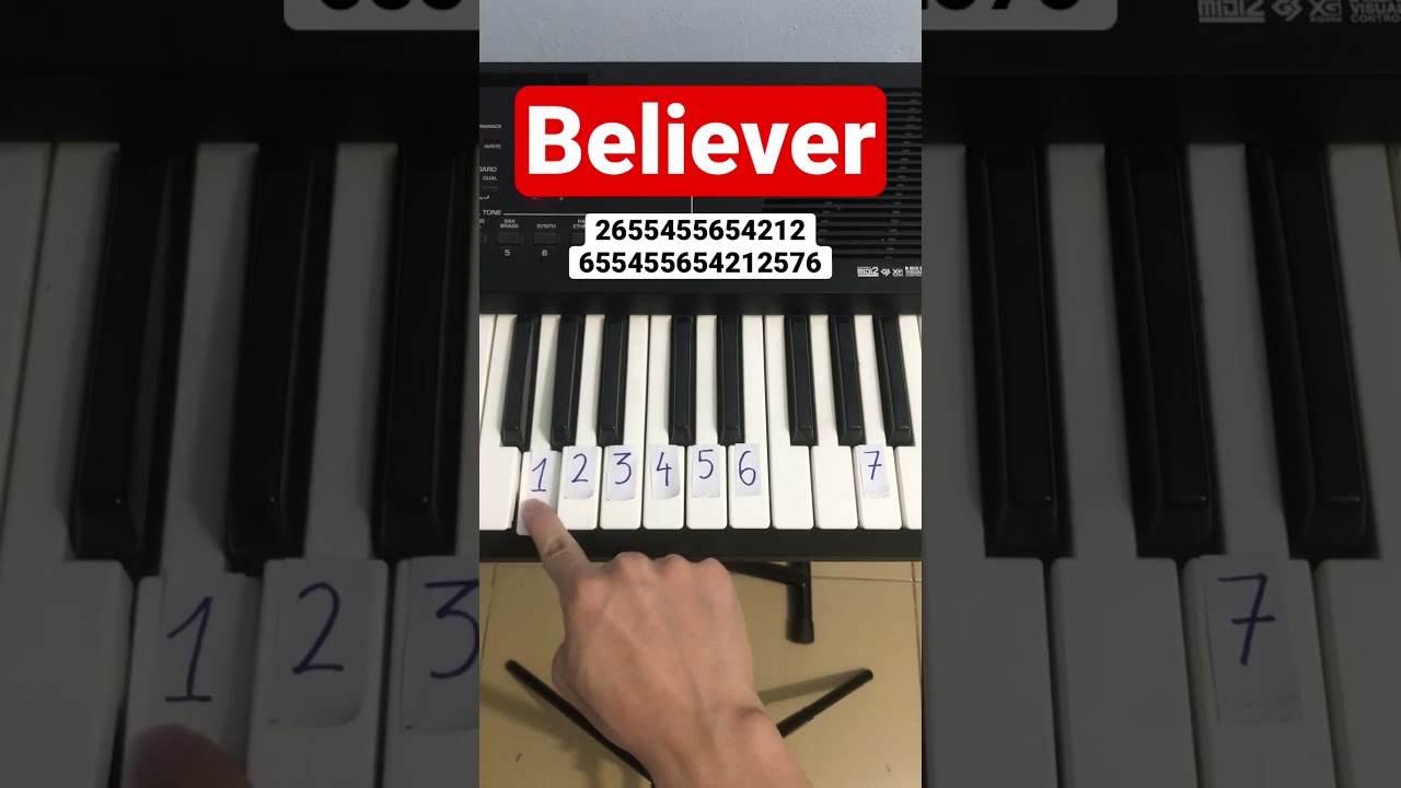 Believer | Easy piano tutorial 