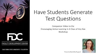 Have Students Generate Test Questions