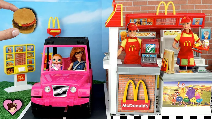 Barbie Doll Mc Donalds Drive Thru with Miniature H...